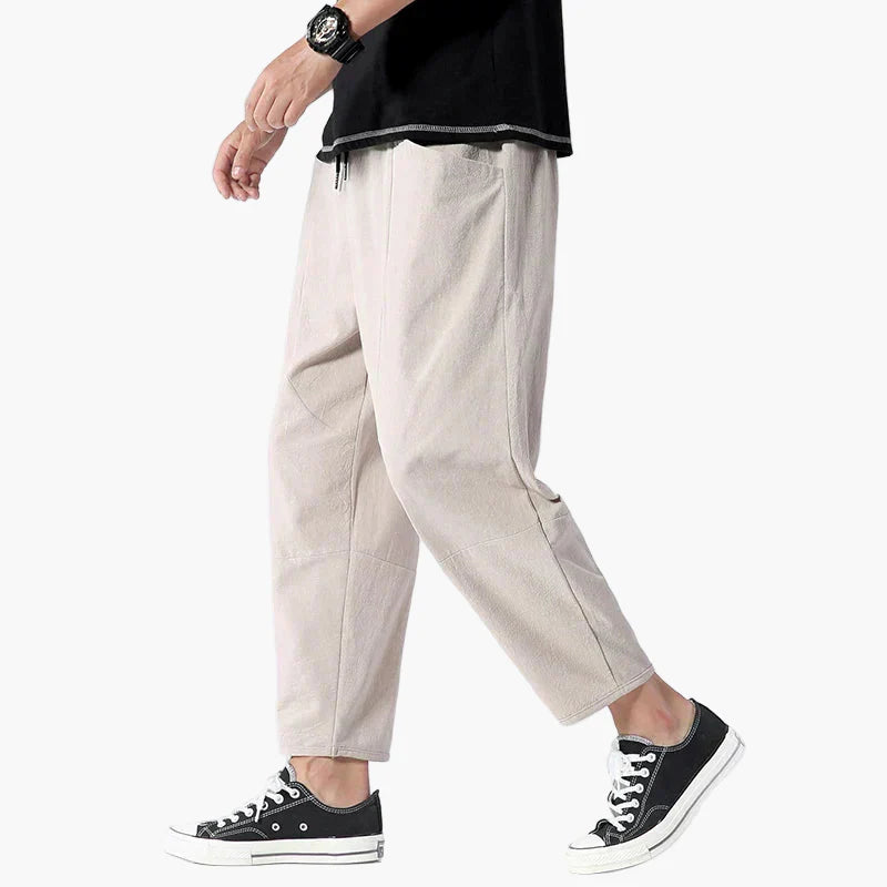 Pantalon cropped ample homme style urbain décontracté