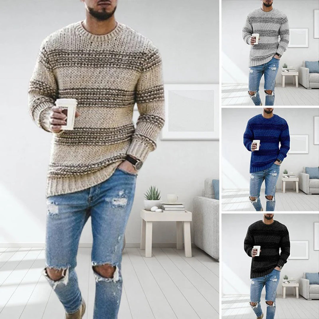 Pull en maille épaisse style nordique pour homme – Casual et élégant pour l’hiver