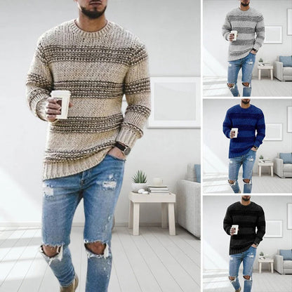 Pull en maille épaisse style nordique pour homme – Casual et élégant pour l’hiver