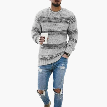 Pull en maille épaisse style nordique pour homme – Casual et élégant pour l’hiver