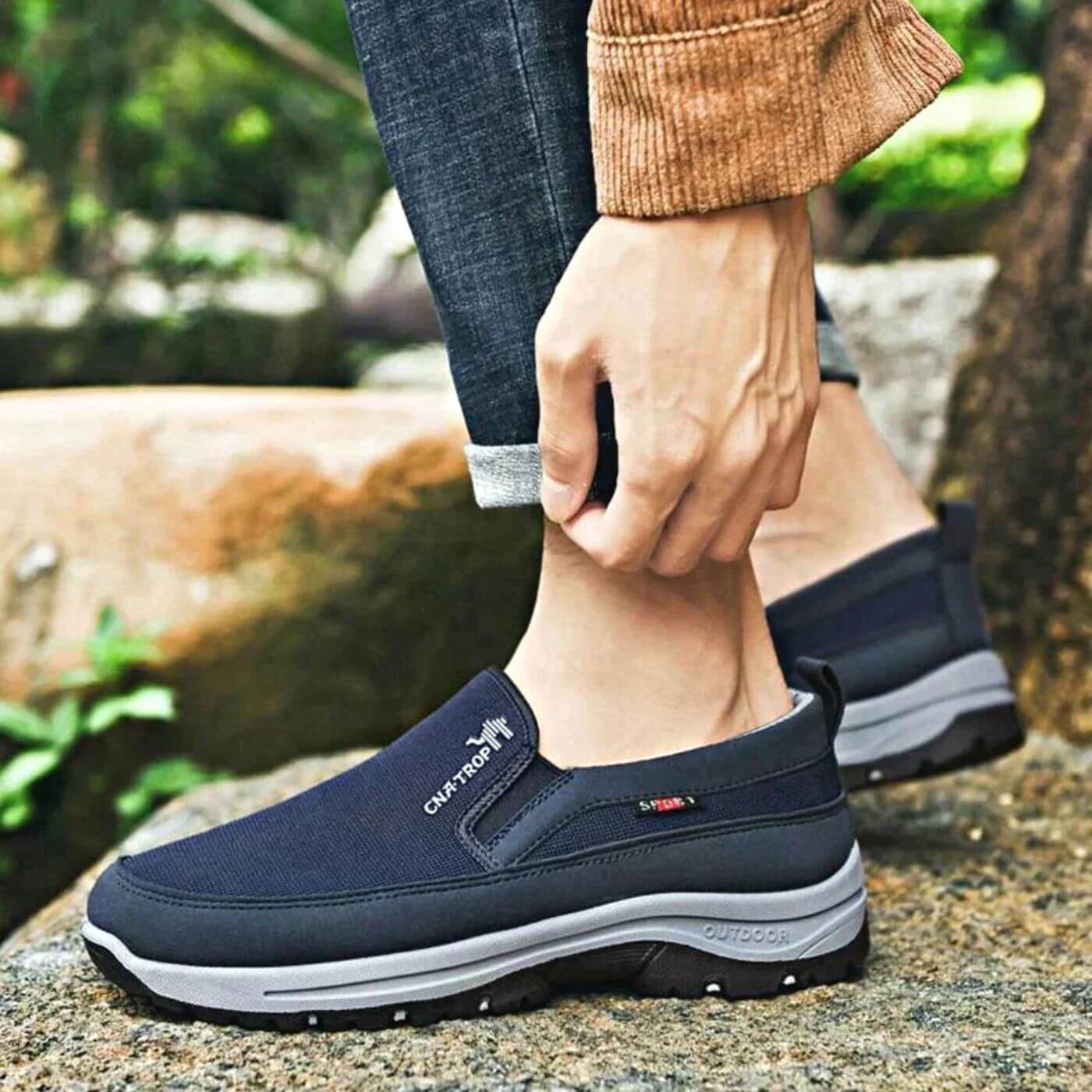 Scarpe senza lacci uomo comfort camminata stile informale all'aperto