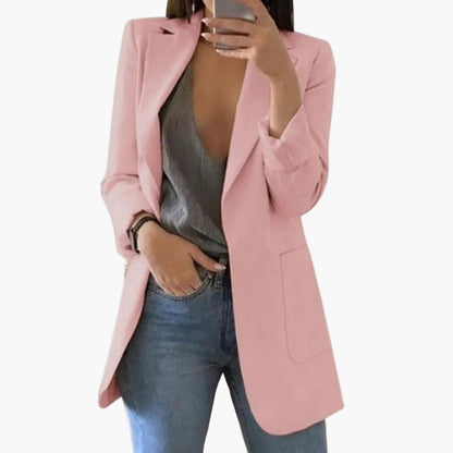 Blazer lungo donna elegante taglio moderno per ufficio e uscite