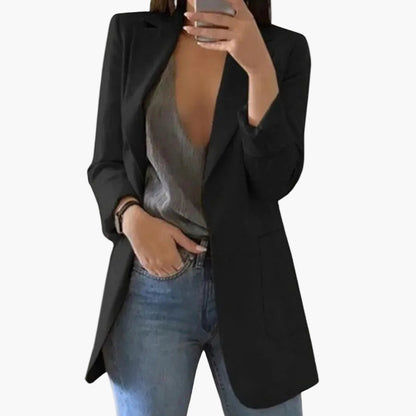 Blazer lungo donna elegante taglio moderno per ufficio e uscite