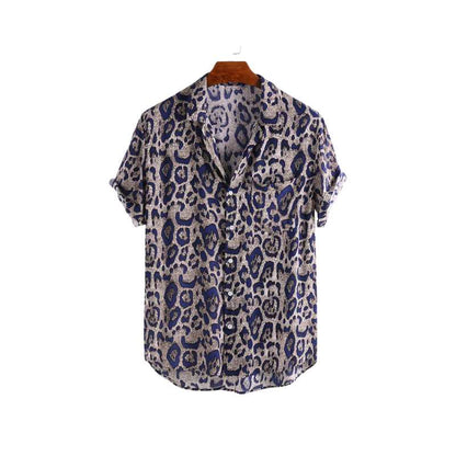 Chemise à Manches Courtes Imprimé Léopard pour Homme