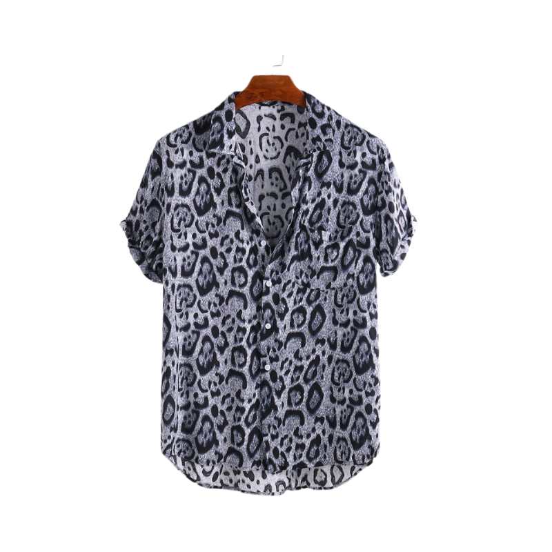 Chemise à Manches Courtes Imprimé Léopard pour Homme