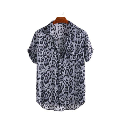 Chemise à Manches Courtes Imprimé Léopard pour Homme