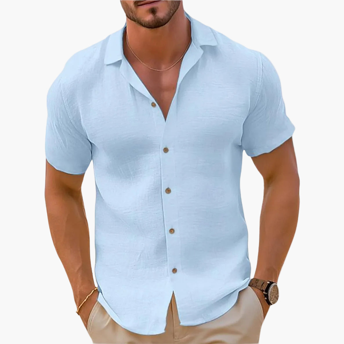 Chemise décontractée pour homme à manches courtes style estival et élégant