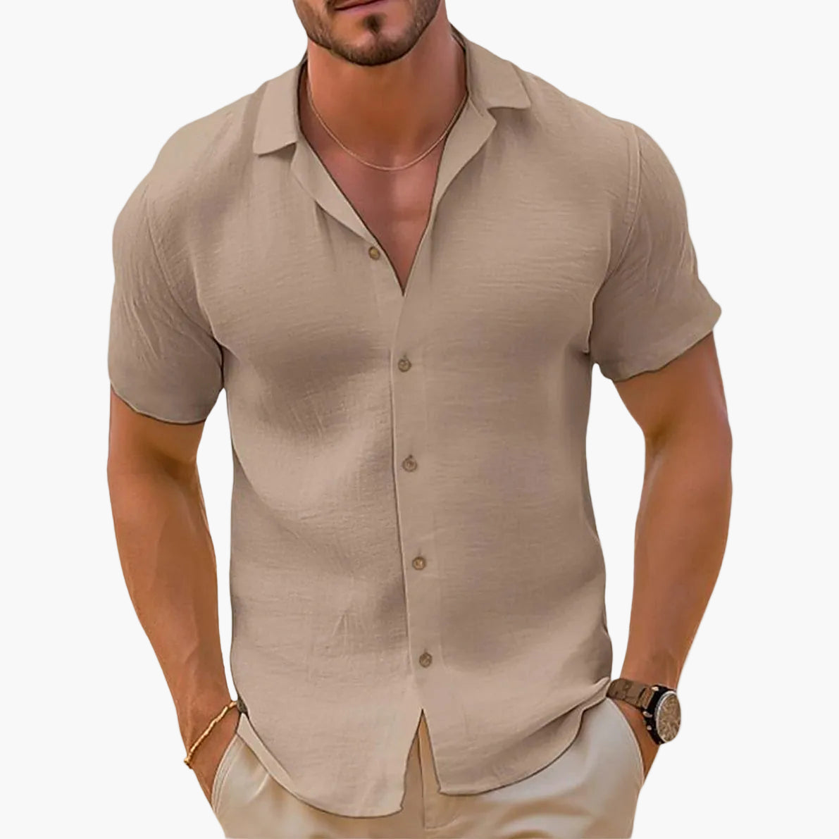 Chemise décontractée pour homme à manches courtes style estival et élégant