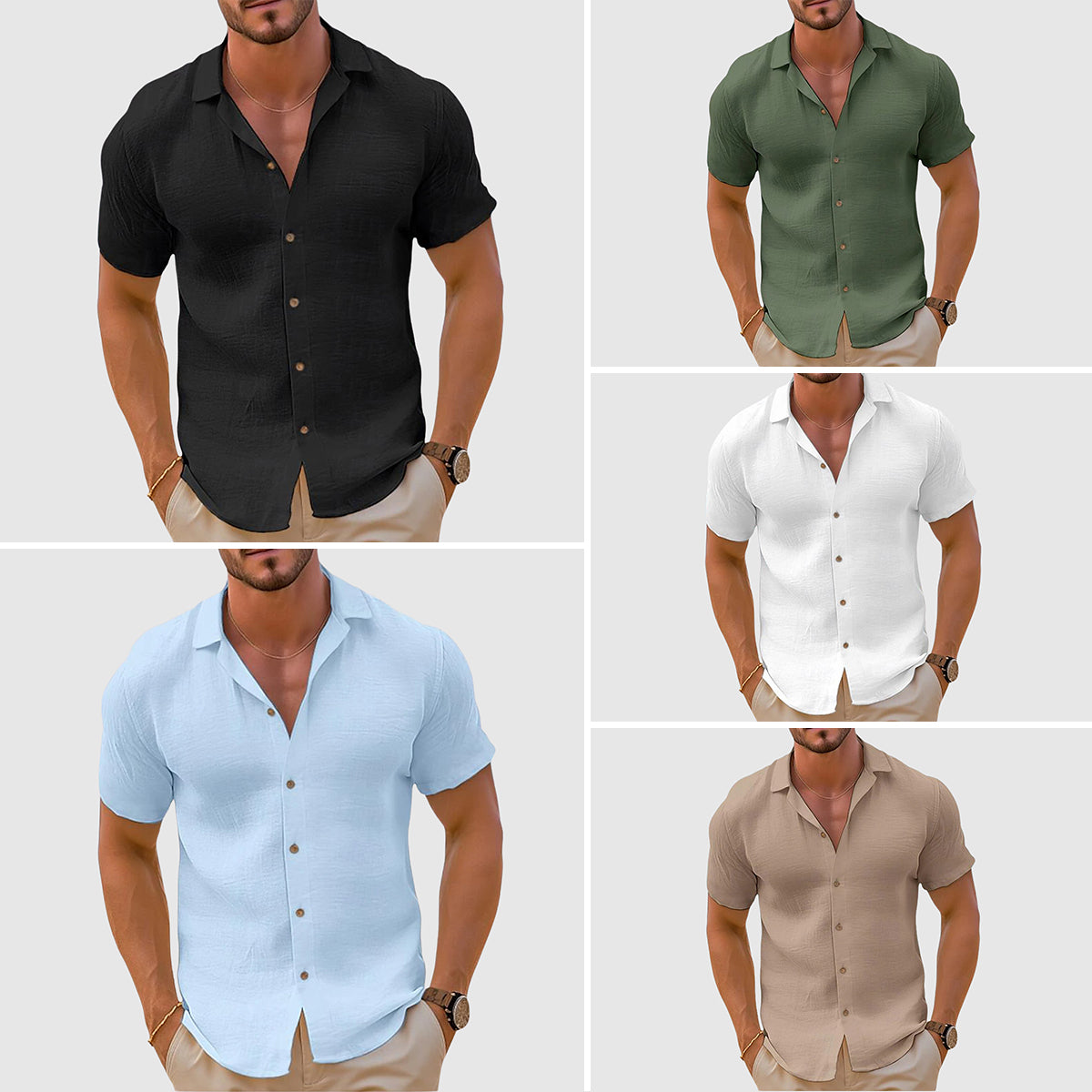 Chemise décontractée pour homme à manches courtes style estival et élégant