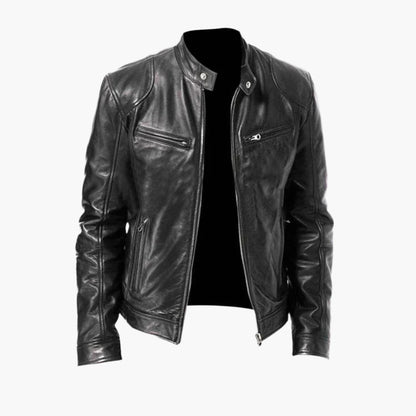 Veste en cuir style motard pour homme – Élégance polyvalente, idéale au quotidien