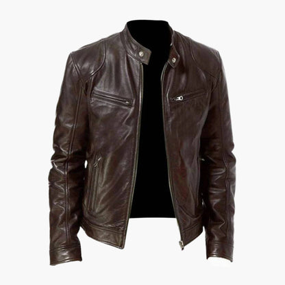 Veste en cuir style motard pour homme – Élégance polyvalente, idéale au quotidien