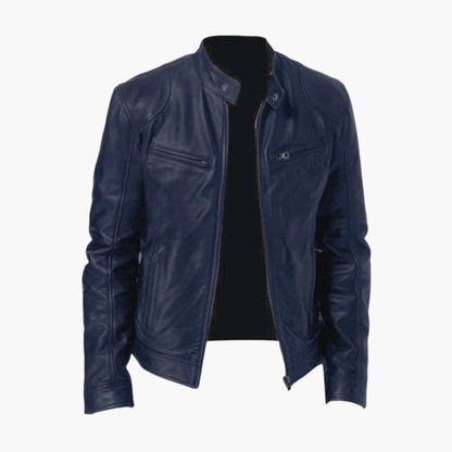 Veste en cuir style motard pour homme – Élégance polyvalente, idéale au quotidien
