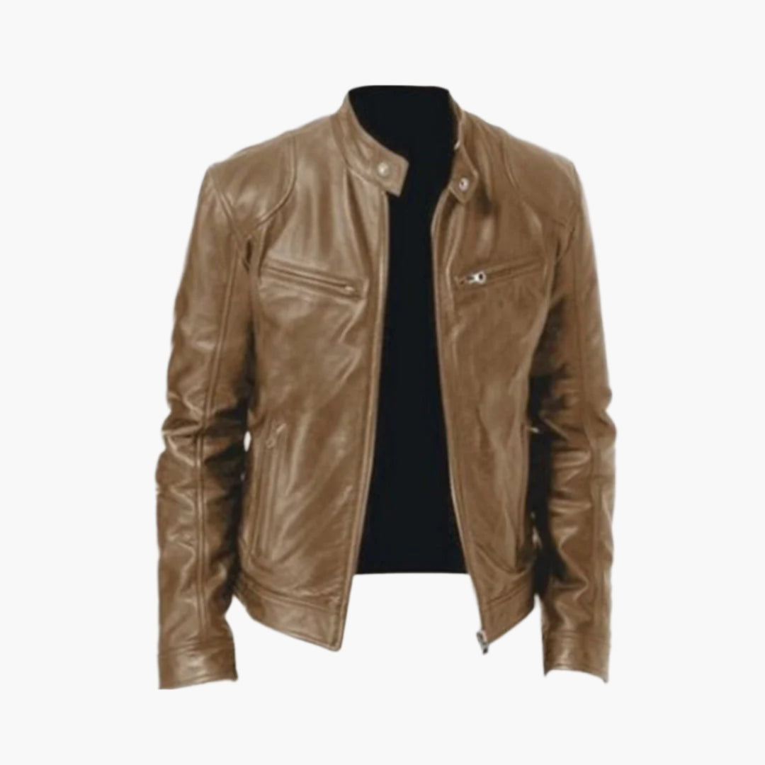 Veste en cuir style motard pour homme – Élégance polyvalente, idéale au quotidien