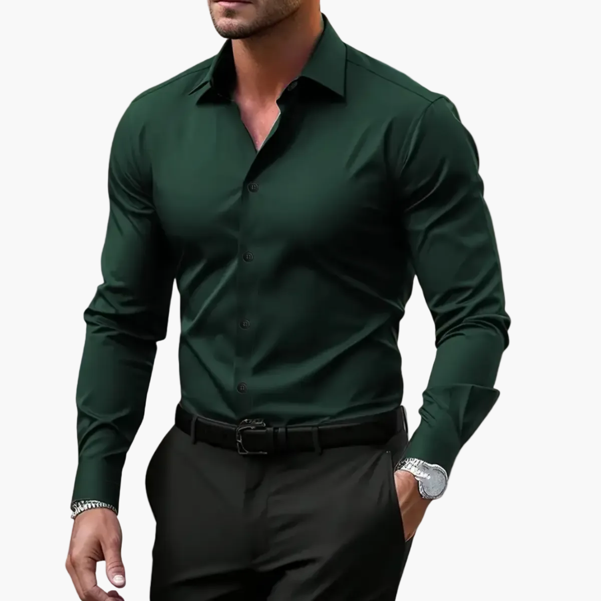 Camisa elegante para hombre corte clásico estilo versátil para negocios y ocasiones informales