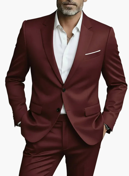 Costume deux pièces homme élégant coupe moderne pour affaires et soirées