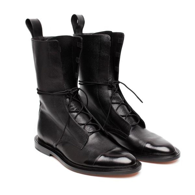 Bottes à lacets classiques pour femme, style citadin chic et polyvalent