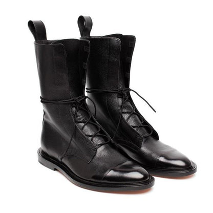 Bottes à lacets classiques pour femme, style citadin chic et polyvalent