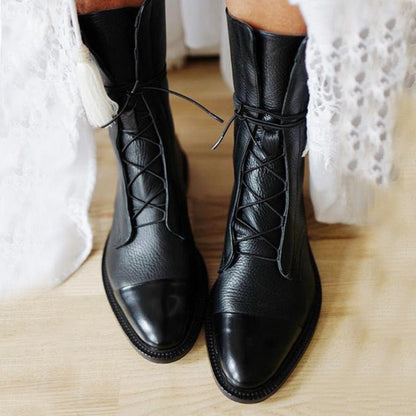 Bottes à lacets classiques pour femme, style citadin chic et polyvalent