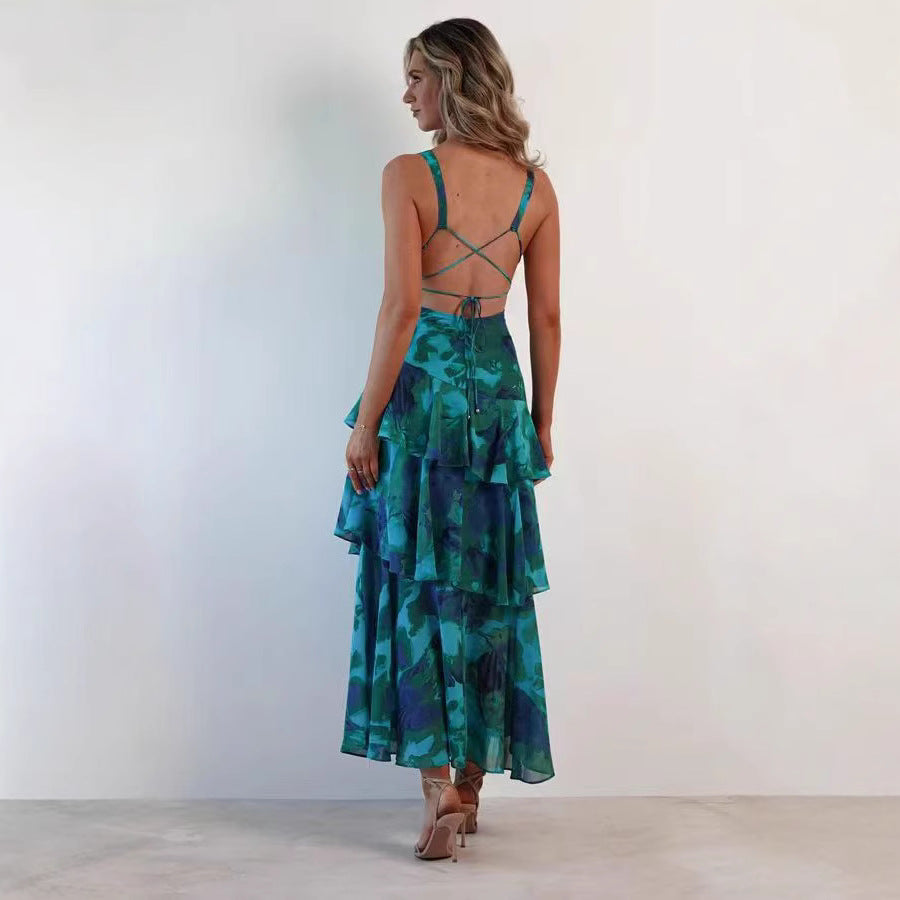 Robe longue femme style asymétrique élégante pour occasions spéciales et été