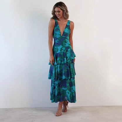 Robe longue femme style asymétrique élégante pour occasions spéciales et été