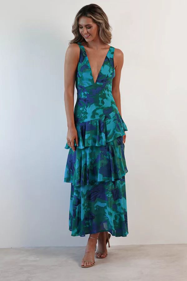 Robe longue femme style asymétrique élégante pour occasions spéciales et été
