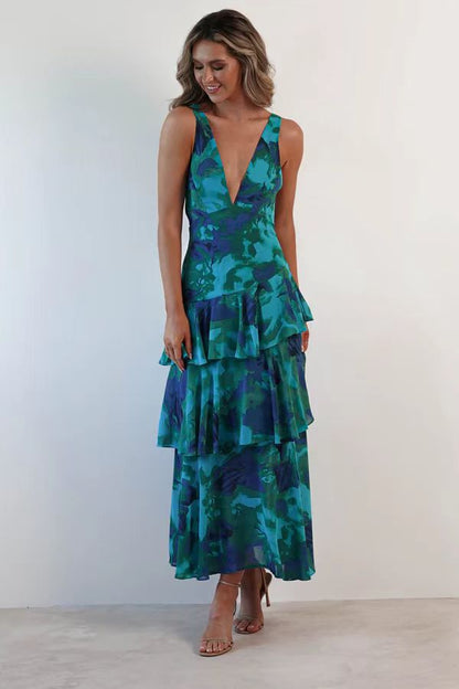 Robe longue femme style asymétrique élégante pour occasions spéciales et été