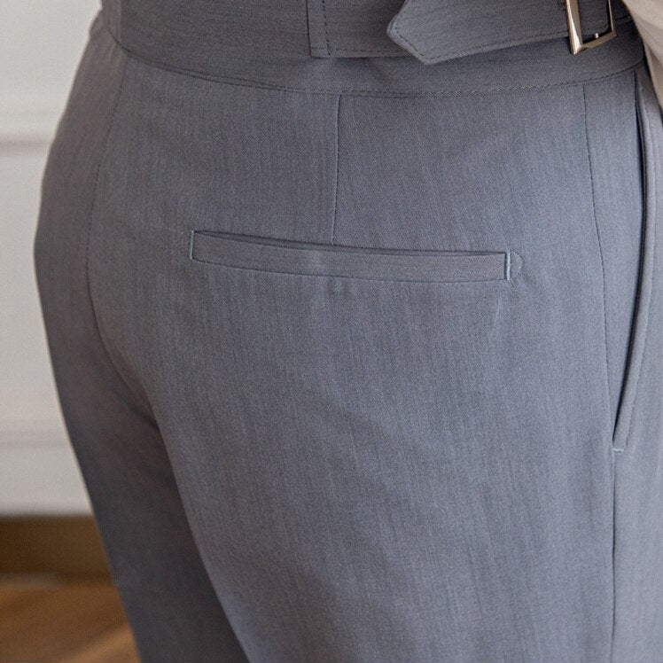 Pantalon habillé taille haute à pinces pour homme – Style élégant et ajusté, idéal affaires et occasions formelles