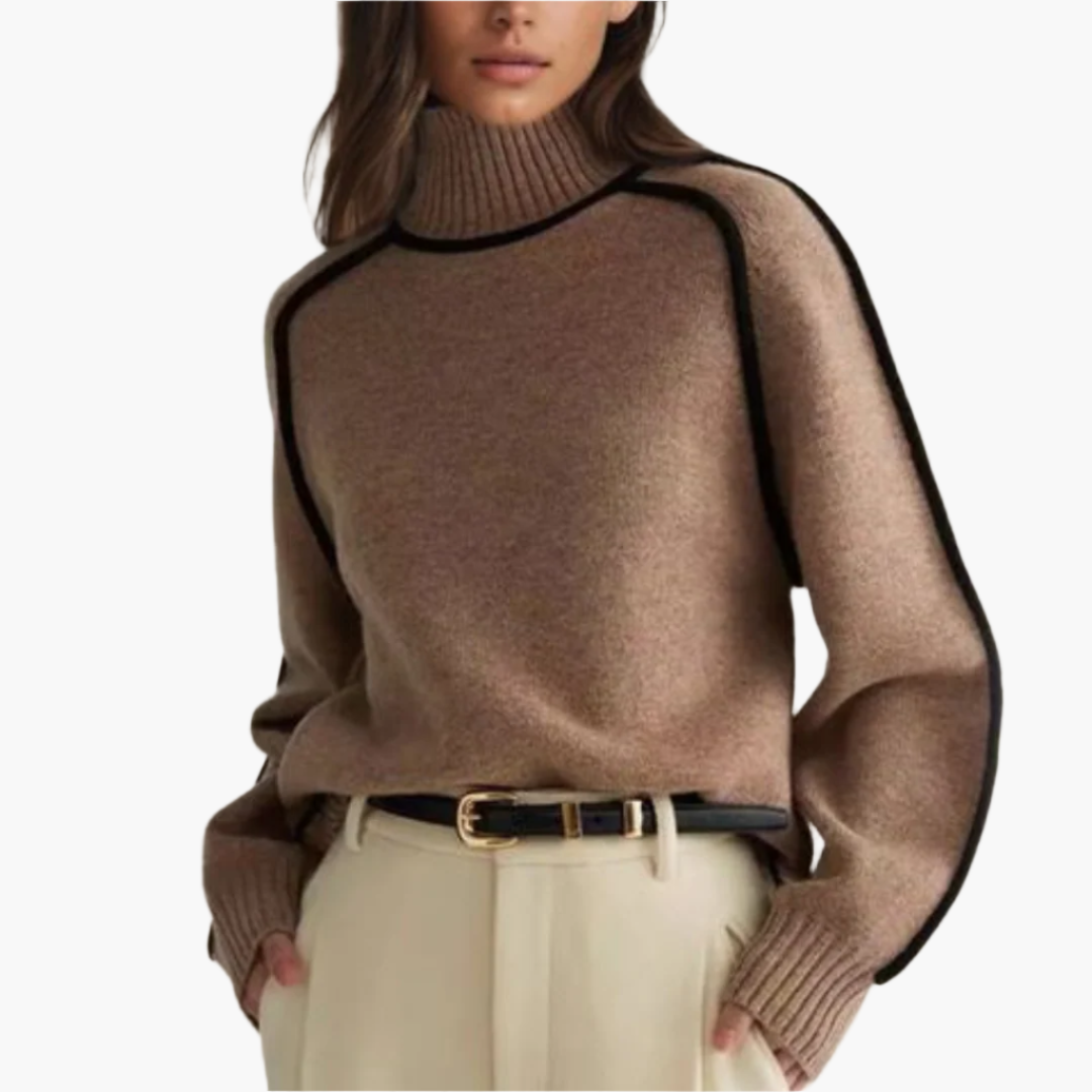 Pull à col roulé style décontracté pour femme – Élégant et polyvalent pour l’automne et l’hiver