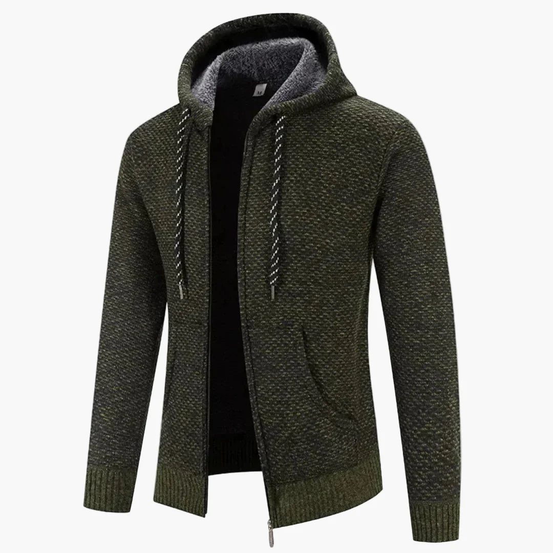 Gilet à capuche zippé homme style casual pour l’automne et l’hiver