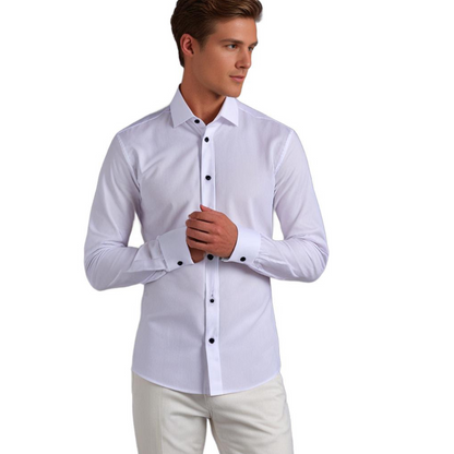 Chemise classique stretch pour homme – Élégante, polyvalente et confortable pour affaires ou loisirs