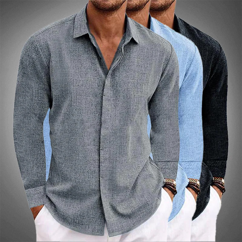 Chemise élégante décontractée pour homme à manches longues – Style moderne et polyvalent