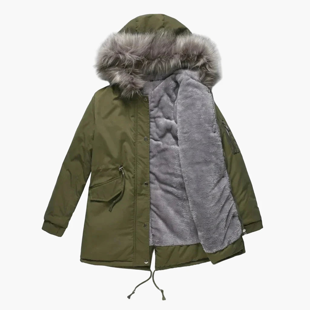 Parka d'hiver à capuche pour femme – Style élégant et chaud pour l'hiver