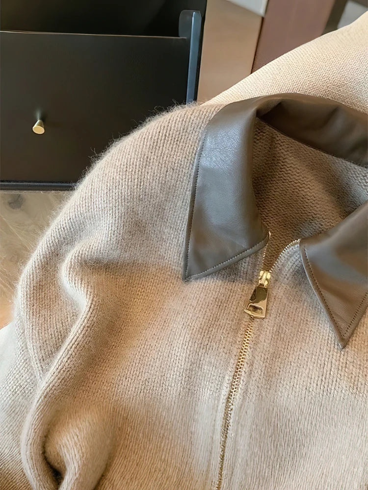 Korte gewatteerde jas met contrasterende kraag voor dames – Casual chique stijl