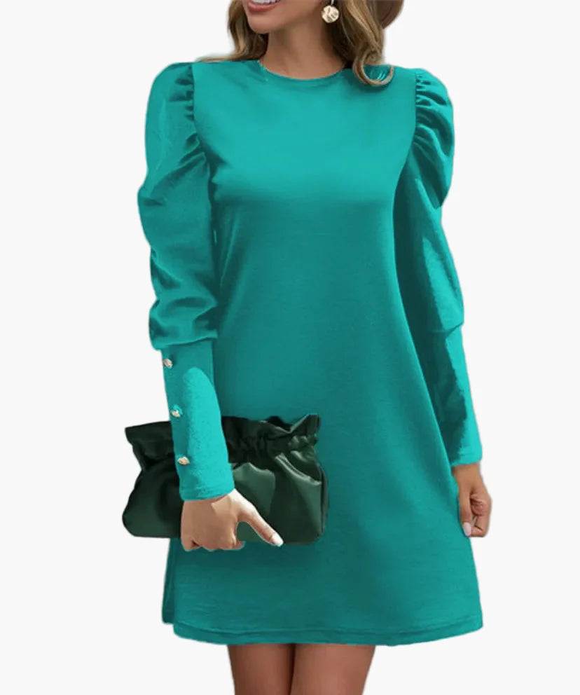 Robe élégante à manches longues bouffantes pour femme – Style chic pour occasions spéciales