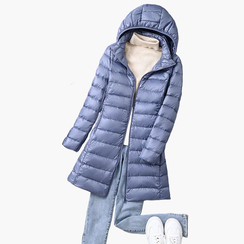Manteau long matelassé à capuche pour femme, style décontracté, idéal pour l'hiver