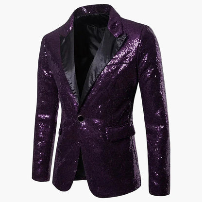 Veste de soirée homme à paillettes multicolores, style festif pour événements et fêtes