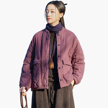 Veste matelassée décontractée pour femme style vintage automne hiver