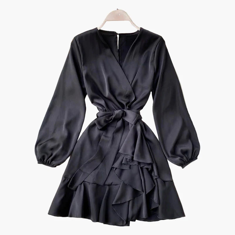 Robe portefeuille à volants pour femme – Élégance chic pour soirées et occasions spéciales