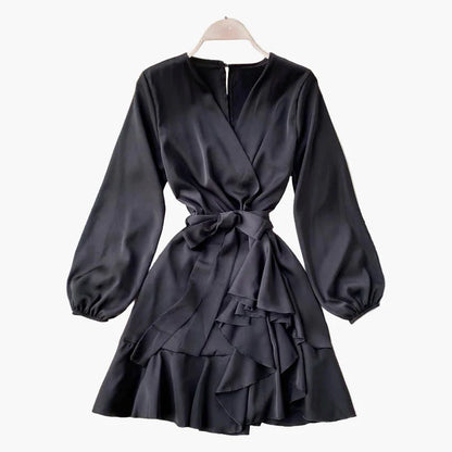 Robe portefeuille à volants pour femme – Élégance chic pour soirées et occasions spéciales