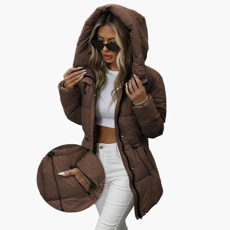 Manteau d'hiver matelassé femme à capuche style urbain chaud et tendance
