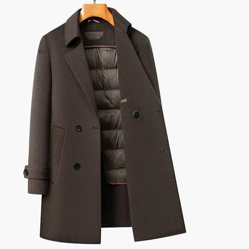 Manteau Classique à Double Boutonnage pour Homme Style Élégant d'Hiver