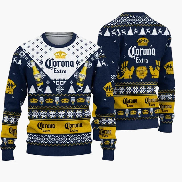 Pull de Noël homme style Ugly Sweater Corona Extra – Édition festive