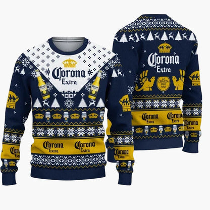 Pull de Noël homme style Ugly Sweater Corona Extra – Édition festive