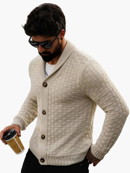 Cardigan homme style décontracté tricoté col châle pour look urbain et élégant