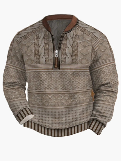 Sweat-shirt homme demi-zip style urbain tendance pour printemps et automne