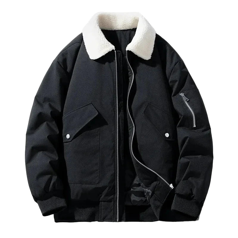 Veste homme style aviateur col sherpa tendance hiver chaud