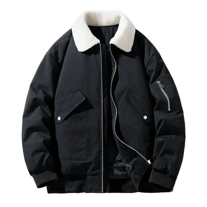 Veste homme style aviateur col sherpa tendance hiver chaud