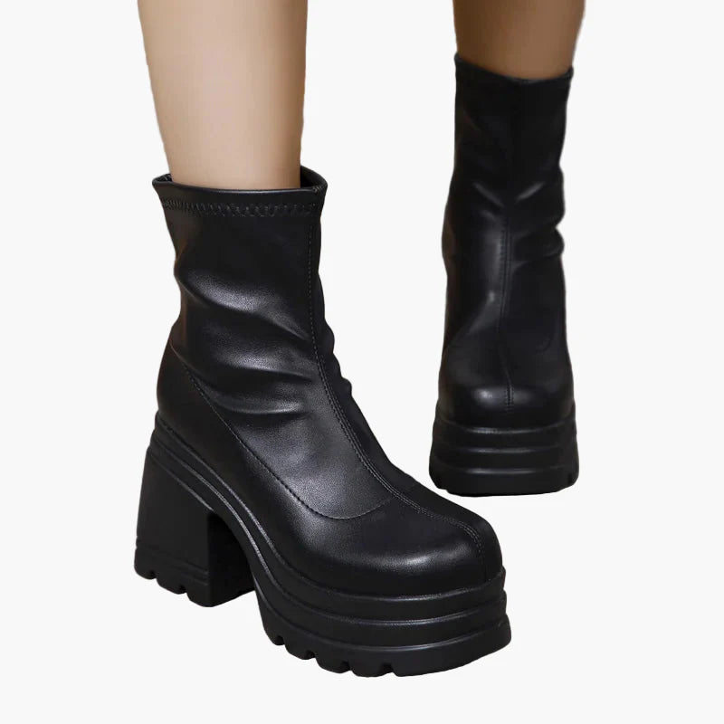 Bottes plateforme à talons hauts pour femme, style audacieux et tendance, idéale pour soirées et mode urbaine