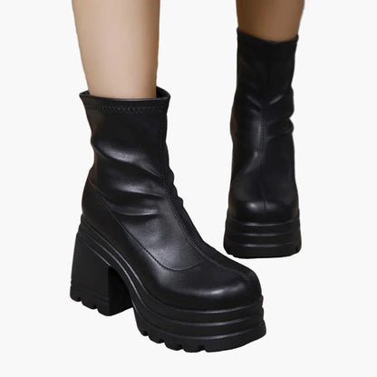 Bottes plateforme à talons hauts pour femme, style audacieux et tendance, idéale pour soirées et mode urbaine
