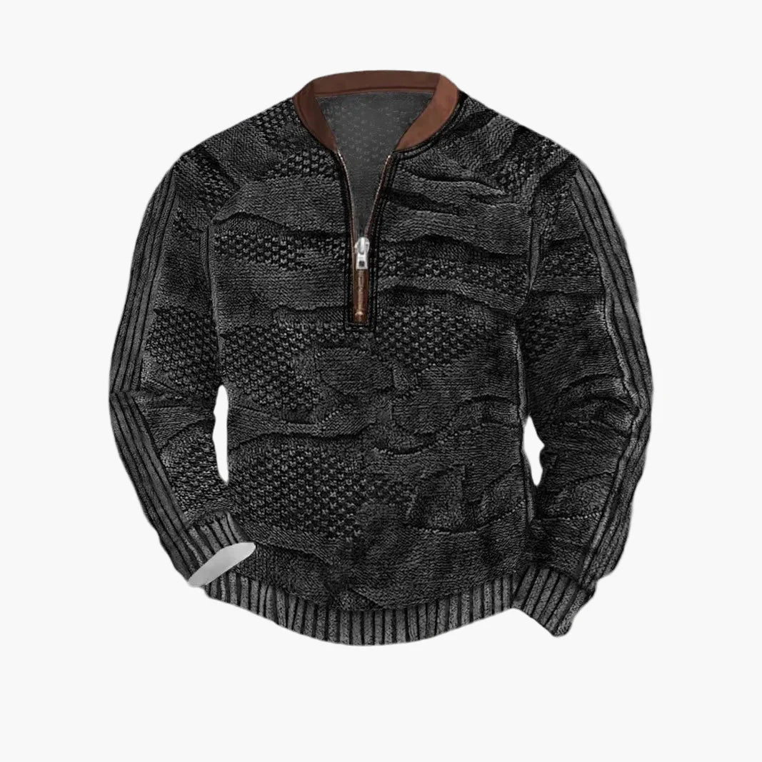 Sweat-shirt homme demi-zip style urbain tendance pour printemps et automne